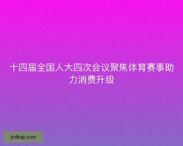 十四届全国人大四次会议聚焦体育赛事助力消费升级