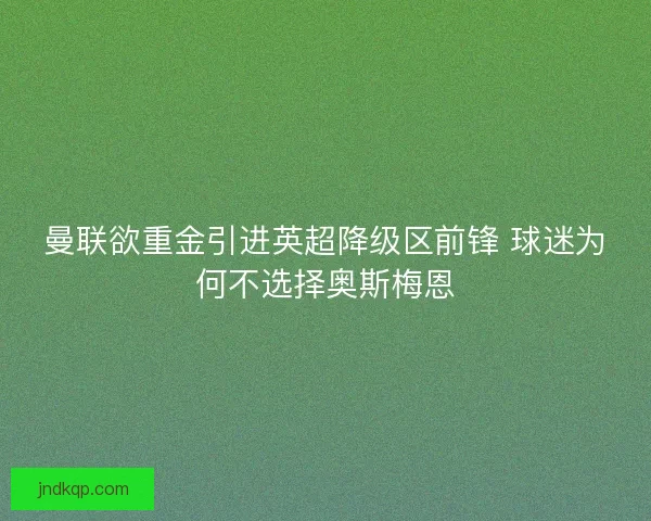 曼联欲重金引进英超降级区前锋 球迷为何不选择奥斯梅恩